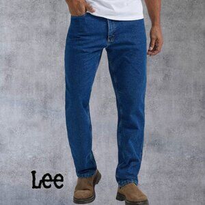 Lee Men's Legendary Relaxed Fit Flannel and Fleece Lined Winter Denim Bliue Jean